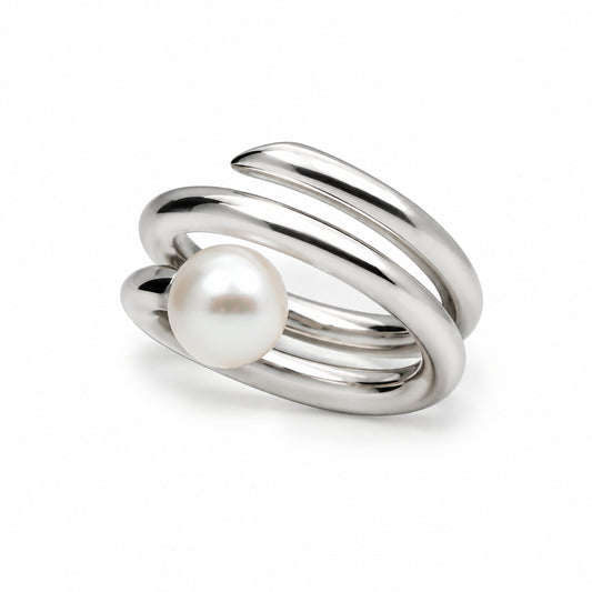Cultured Pearl ring in sterling silver by Joryel Vera, style R3968