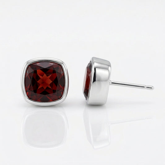 Garnet and Smokey Quartz earrings in sterling silver by Joryel Vera, style E4403