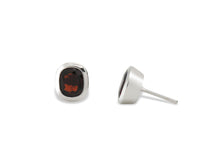 Load image into Gallery viewer, Garnet and Smokey Quartz earrings in sterling silver by Joryel Vera, style E4403