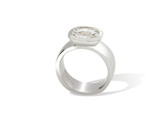 Faceted Cushion Cut Gemstone Ring | R4052