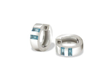 Load image into Gallery viewer, Blue Topaz earrings in sterling silver by Joryel Vera, style E2638