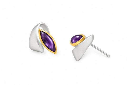 Chrysoprase and Peach Moonstone earrings in sterling silver by Joryel Vera, style E7621