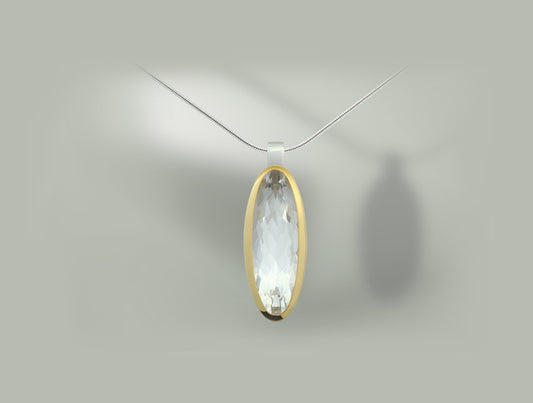 Rock Crystal pendant in sterling silver by Joryel Vera, style P4807