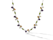 Load image into Gallery viewer, Blue Topaz and Sky Blue Topaz necklace in sterling silver by Joryel Vera, style N2077 - view 5