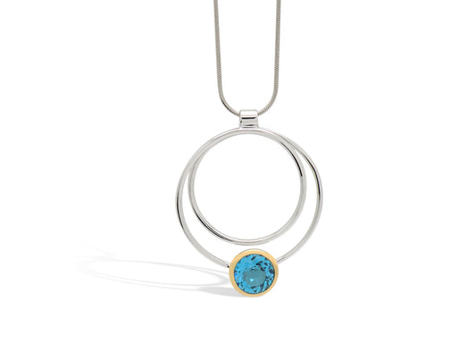 Green Amethyst and Amethyst pendant in sterling silver by Joryel Vera, style P6476 - view 2