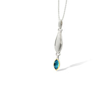 Load image into Gallery viewer, Amethyst and Blue Topaz pendant in sterling silver by Joryel Vera, style P7339