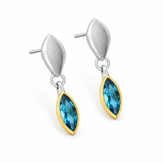 Amethyst and London Blue Topaz earrings in sterling silver by Joryel Vera, style E9323