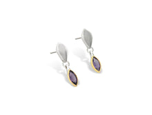 Load image into Gallery viewer, Amethyst and London Blue Topaz earrings in sterling silver by Joryel Vera, style E9323 - view 2
