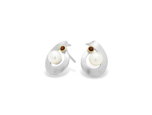 Load image into Gallery viewer, Blue Topaz and Cultured Pearl earrings in sterling silver by Joryel Vera, style E9293 - view 2