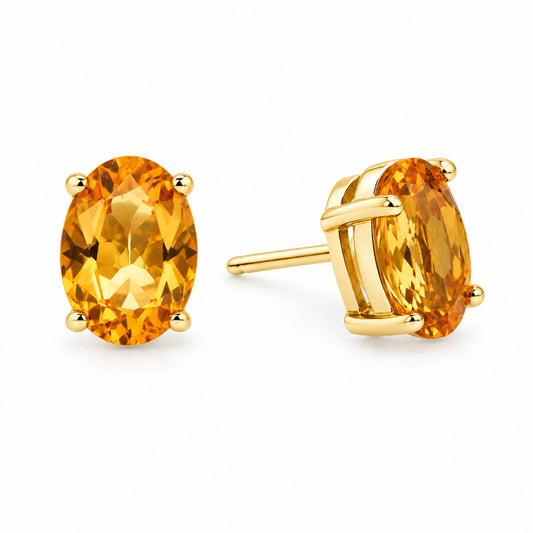 Oval Gemstone Post Earring E9281