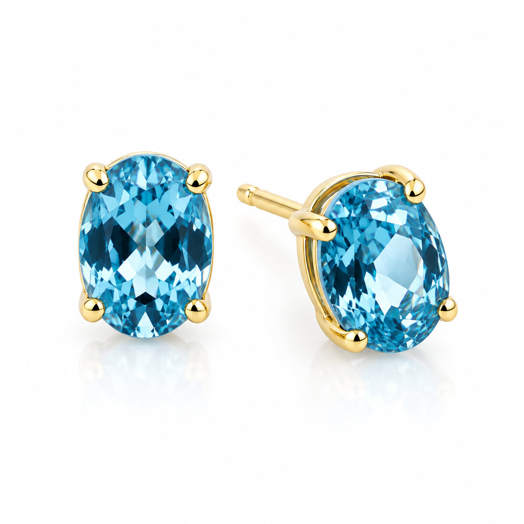 Oval Gemstone Post Earring E9281