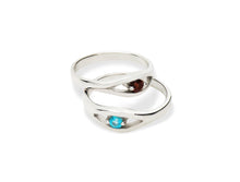 Load image into Gallery viewer, Blue Topaz and Emerald ring in sterling silver by Joryel Vera, style R3730 - view 15