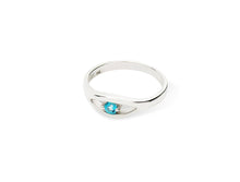 Load image into Gallery viewer, Blue Topaz and Emerald ring in sterling silver by Joryel Vera, style R3730 - view 13