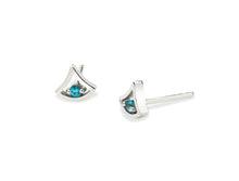 Load image into Gallery viewer, Blue Topaz and Emerald earrings in sterling silver by Joryel Vera, style E3940 - view 3
