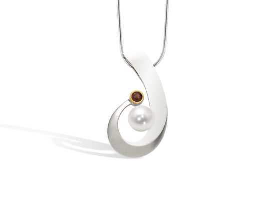 Blue Topaz and Garnet pendant in sterling silver by Joryel Vera, style P7316 - view 2