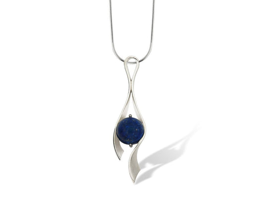 Labradorite and Lapis Lazuli pendant in sterling silver by Joryel Vera, style P6131 - view 3