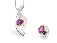 Load image into Gallery viewer, Amethyst and Blue Topaz jewelry set in sterling silver by Joryel Vera - view 2