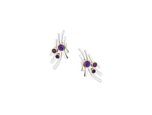 Load image into Gallery viewer, Amethyst and Blue Topaz earrings in sterling silver by Joryel Vera, style E9779 - view 3