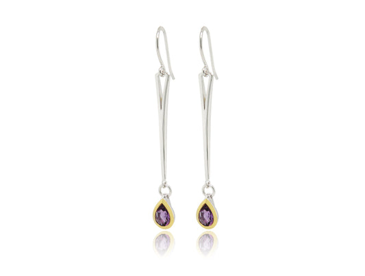 Amethyst earrings in sterling silver by Joryel Vera, style E9876