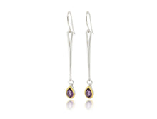 Load image into Gallery viewer, Amethyst earrings in sterling silver by Joryel Vera, style E9876