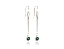 Load image into Gallery viewer, Green Quartz and Pink Topaz earrings in sterling silver by Joryel Vera, style E9874