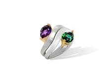Load image into Gallery viewer, Amethyst and Blue Topaz ring in sterling silver by Joryel Vera, style R6976 - view 6