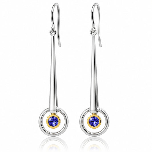 Amethyst and Clear Quartz earrings in sterling silver by Joryel Vera, style E9859 - view 2