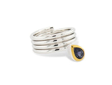 Load image into Gallery viewer, Amethyst and Blue Topaz ring in sterling silver by Joryel Vera, style R4051 - view 4