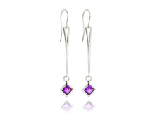 Load image into Gallery viewer, Amethyst and Blue Topaz earrings in sterling silver by Joryel Vera, style E9875 - view 3