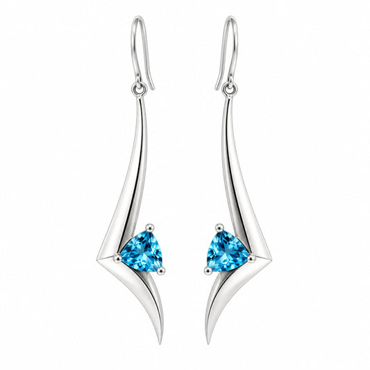 Amethyst and Blue Topaz earrings in sterling silver by Joryel Vera, style E9308
