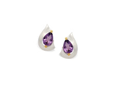 Load image into Gallery viewer, Amethyst and Blue Topaz earrings in sterling silver by Joryel Vera, style E9300 - view 5