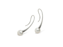 Load image into Gallery viewer, Pearl earrings in sterling silver by Joryel Vera, style E10353 - view 2