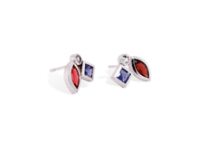 Load image into Gallery viewer, Garnet and Iolite earrings in sterling silver by Joryel Vera, style E4303
