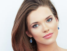 Load image into Gallery viewer, Blue Topaz and Green Amethyst earrings in sterling silver by Joryel Vera, style E3140