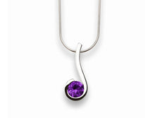 Load image into Gallery viewer, Amethyst and Garnet pendant in sterling silver by Joryel Vera, style P4242 - view 3
