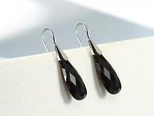 Load image into Gallery viewer, Black Onyx and Smokey Quartz earrings in sterling silver by Joryel Vera, style E5490 - view 2
