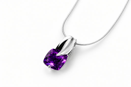 Amethyst and Blue Topaz pendant in sterling silver by Joryel Vera, style P6128 - view 5