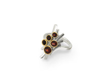 Load image into Gallery viewer, Amethyst and Blue Topaz ring in sterling silver by Joryel Vera, style R7186