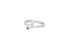 Load image into Gallery viewer, Blue Sapphire and Diamond ring in sterling silver by Joryel Vera, style R3466 - view 5