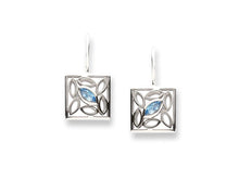 Load image into Gallery viewer, Blue Topaz and Amethyst earrings in sterling silver by Joryel Vera, style E4548 - view 2