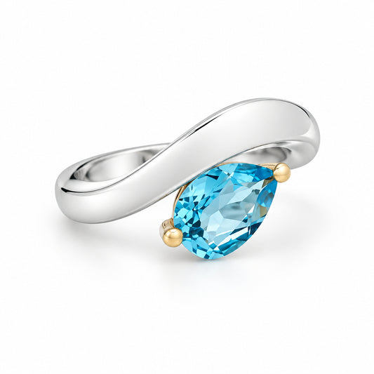 Amethyst and Blue Topaz ring in sterling silver by Joryel Vera, style R6976