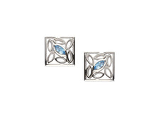 Load image into Gallery viewer, Blue Topaz and Amethyst earrings in sterling silver by Joryel Vera, style E4548 - view 3