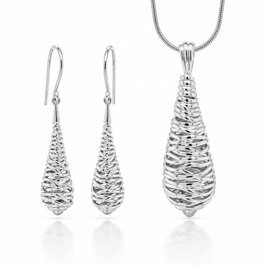 Sterling silver jewelry set by Joryel Vera, style SET502