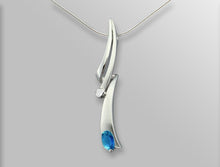 Load image into Gallery viewer, Amethyst and Blue Topaz pendant in sterling silver by Joryel Vera, style P6123 - view 2