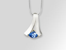 Load image into Gallery viewer, Blue Topaz and Garnet pendant in sterling silver by Joryel Vera, style P6523