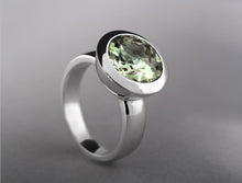 Load image into Gallery viewer, Blue Topaz and Green Amethyst ring in sterling silver by Joryel Vera, style R3329 - view 4