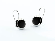 Load image into Gallery viewer, Black Onyx and Carnelian earrings in sterling silver by Joryel Vera, style E5483