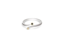 Load image into Gallery viewer, Blue Sapphire and Diamond ring in sterling silver by Joryel Vera, style R3466