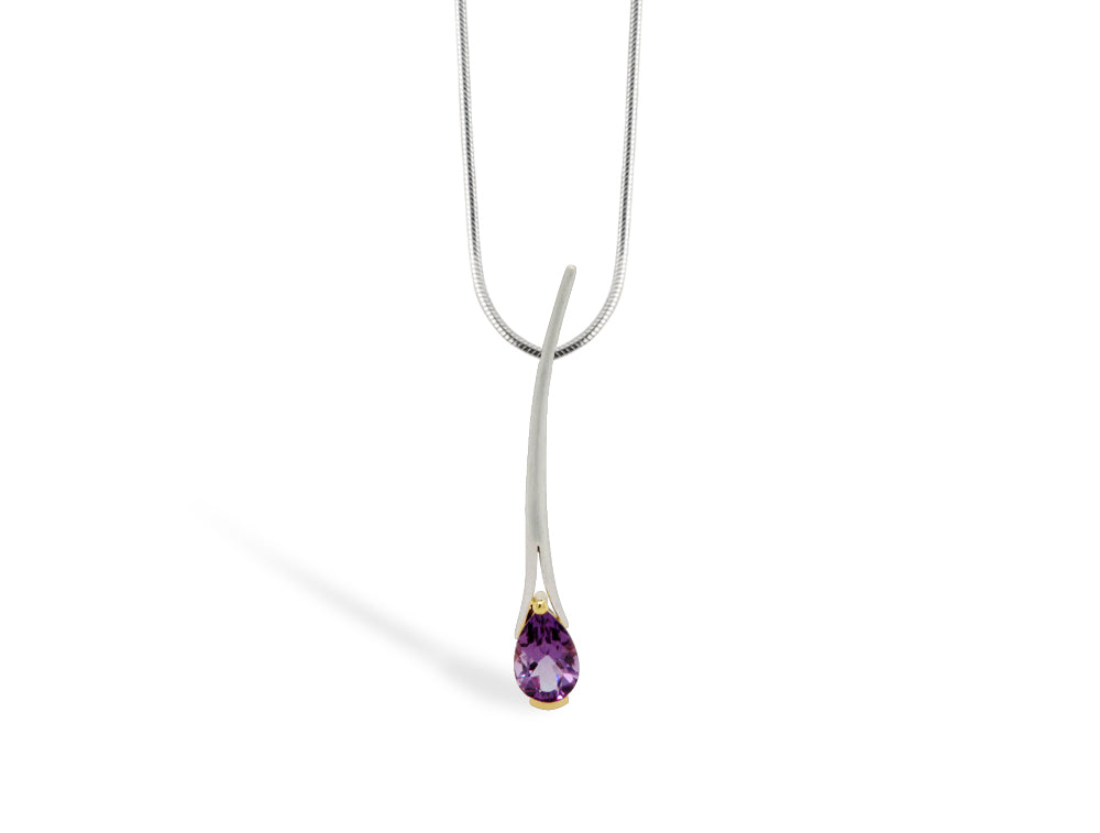 Amethyst and Blue Topaz pendant in sterling silver by Joryel Vera, style SET163 - view 4