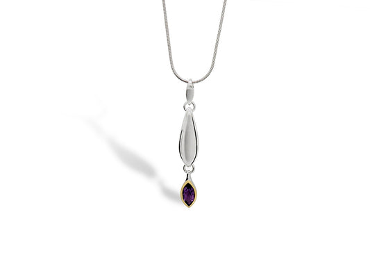 Amethyst and Blue Topaz pendant in sterling silver by Joryel Vera, style P7339 - view 2